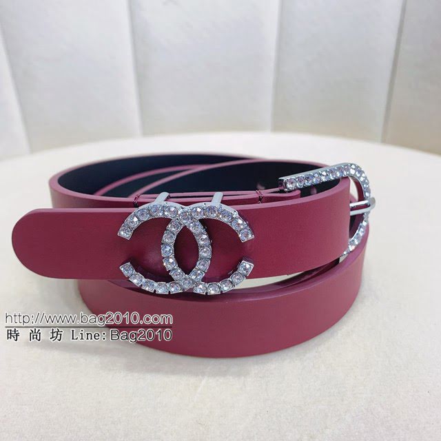 Chanel2020春季新款女士皮帶 香奈兒Pharrell皮衿雙C字母扣腰帶  jjp1893